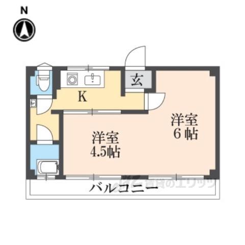 西野マンション(2K/3階)の間取り写真