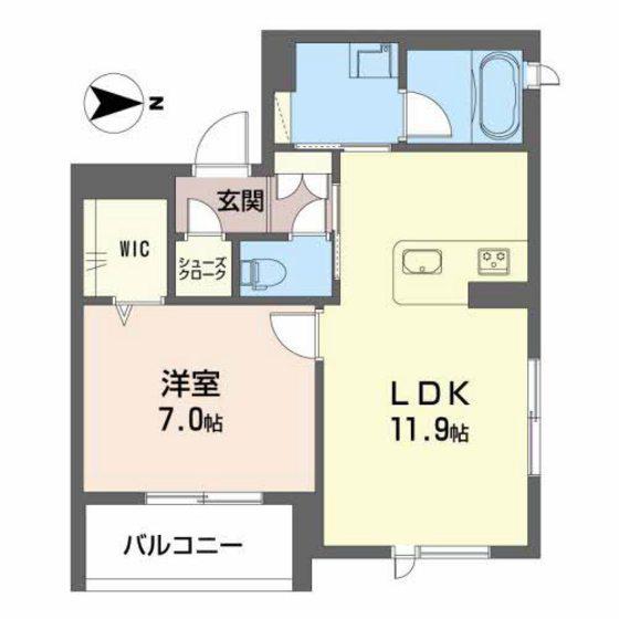モントレゾール(1LDK/3階)の間取り写真