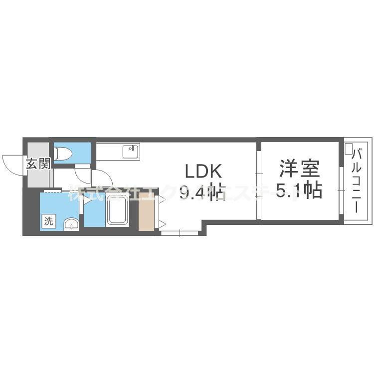 フジパレス住之江通III番館(1LDK/1階)の間取り写真