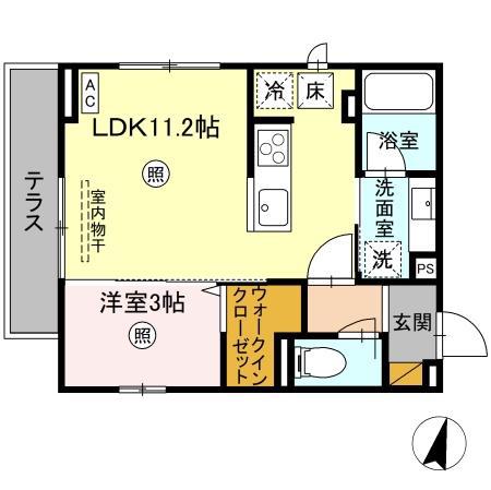 プラデーラ(1LDK/1階)の間取り写真