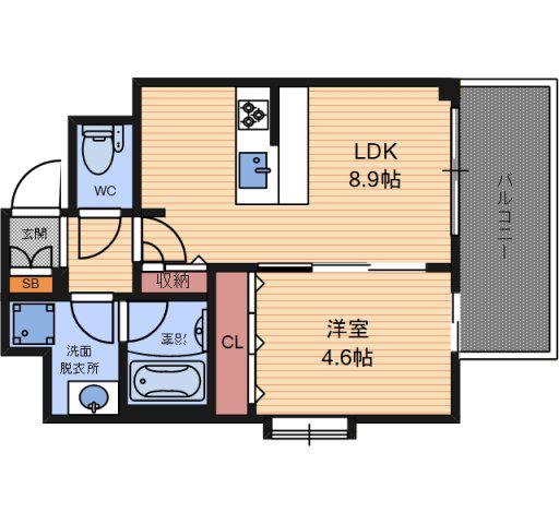 ルフォンプログレ南森町(1LDK/7階)の間取り写真
