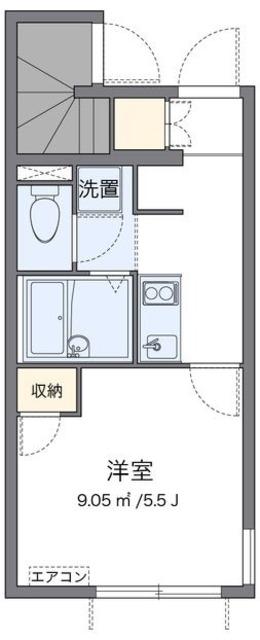 クレイノ戸越銀座(1K/1階)の間取り写真