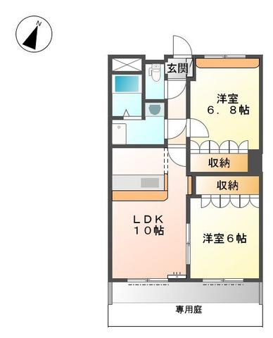 プランドール(2LDK/1階)の間取り写真