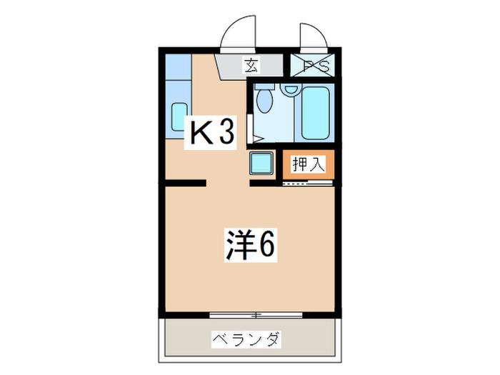 第三コーポ成瀬(1K/2階)の間取り写真