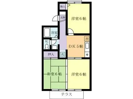 トミー・レジデンス(3DK/1階)の間取り写真