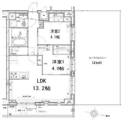 DIPS竹ノ塚駅前(2LDK/8階)の間取り写真