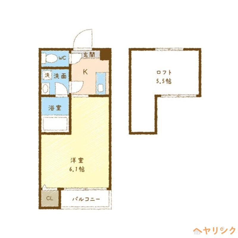 ジョイハーモニー南川町(1K/1階)の間取り写真