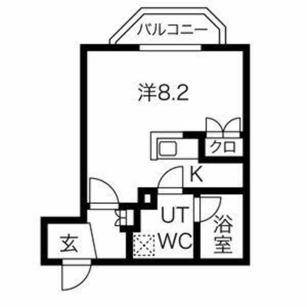 スパシエソリデ目黒(ワンルーム/2階)の間取り写真