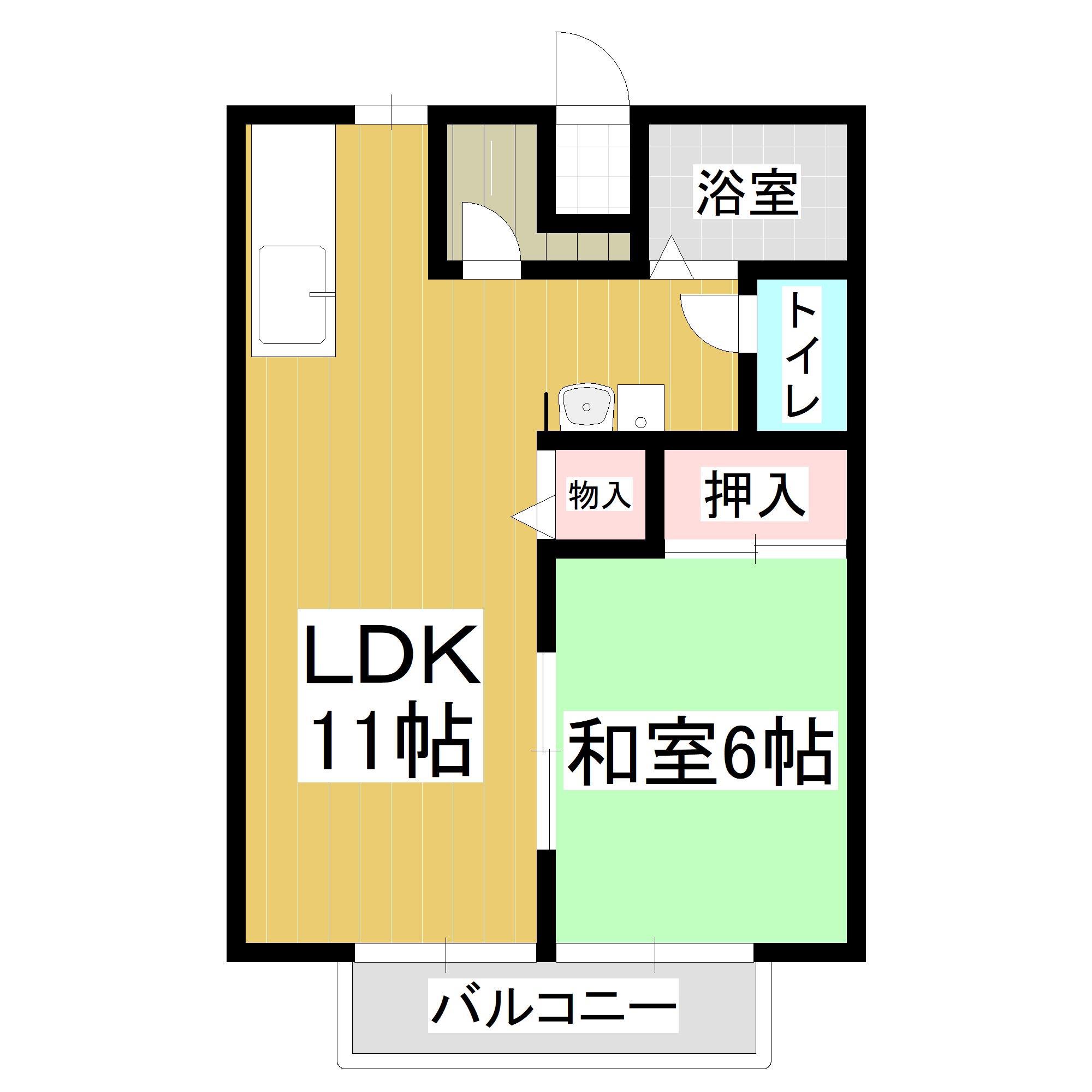 ビブロハイツ(1LDK/1階)の間取り写真