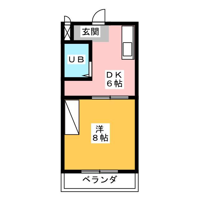 ライブ小島II(1DK/2階)の間取り写真