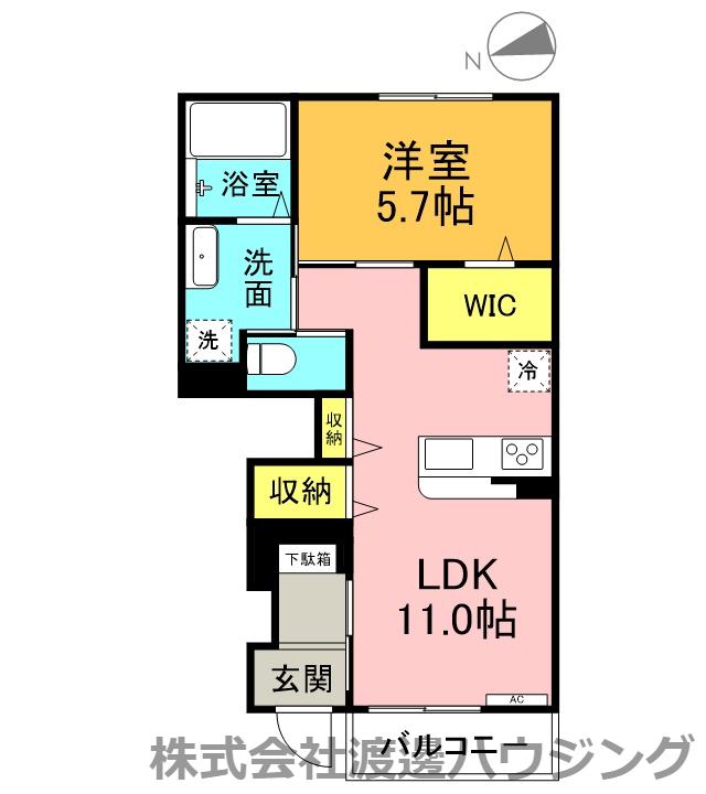 リヴィエール尼崎(1LDK/1階)の間取り写真