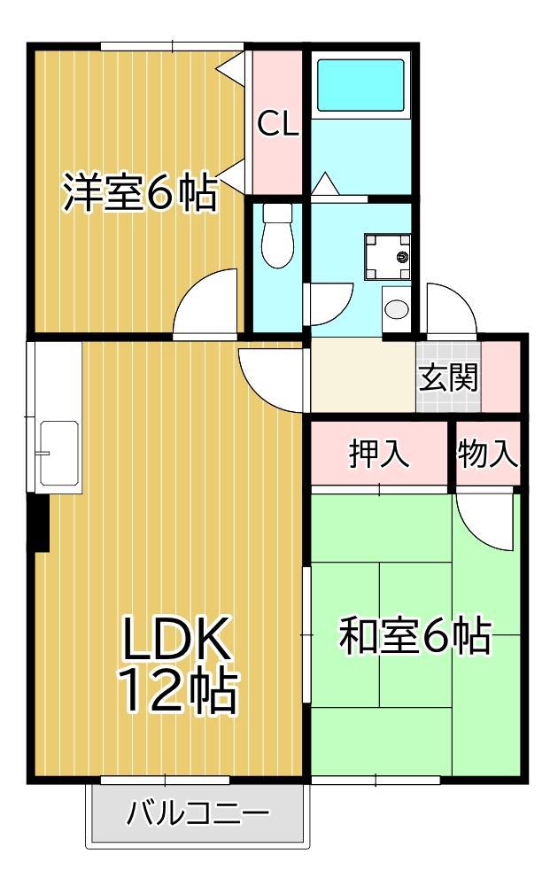 フロッシュアインズ(2LDK/1階)の間取り写真