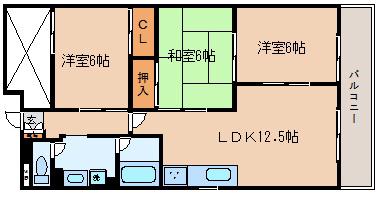 クレストコート(3LDK/1階)の間取り写真