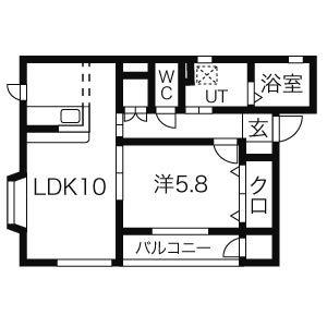 プレジール2番館(1LDK/2階)の間取り写真