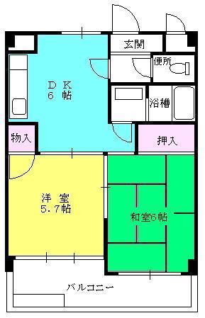 プティコスモ(2DK/3階)の間取り写真