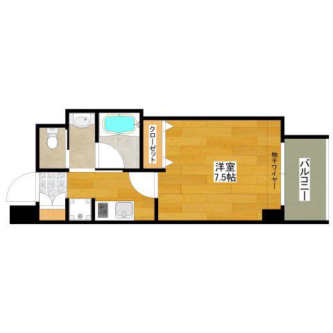 ファーストステージ江坂広芝町II(1K/3階)の間取り写真