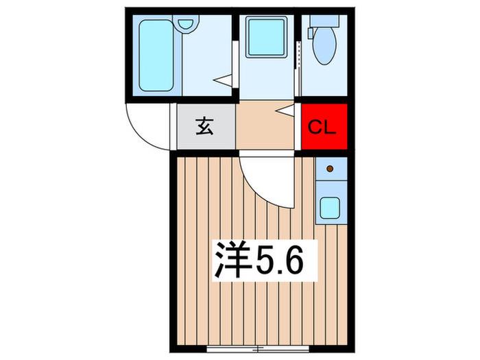 LA CASETTA 岩槻(ワンルーム/1階)の間取り写真