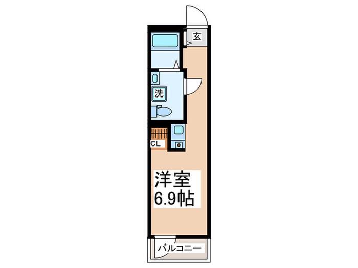 ノアリエさがみ野(ワンルーム/2階)の間取り写真