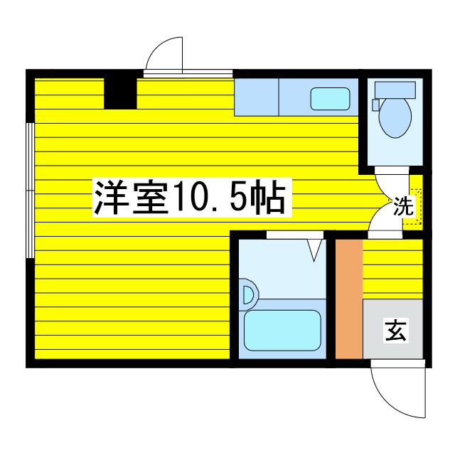メゾンド麗羅(ワンルーム/1階)の間取り写真