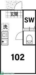 TOKYOβ西浦和(ワンルーム/1階)の間取り写真