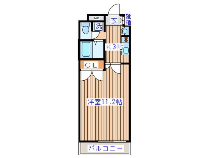 第3横山ハイツ(1K/3階)の間取り写真