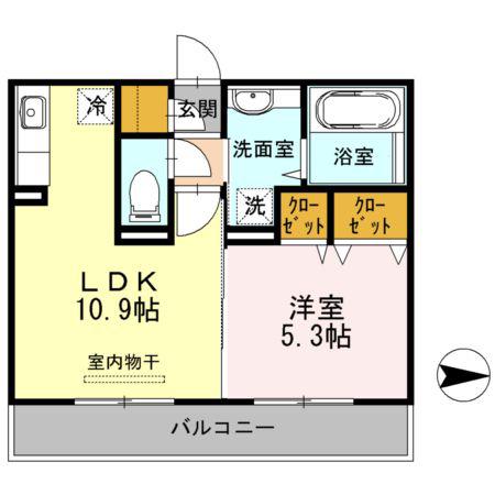 パティオ(1LDK/2階)の間取り写真