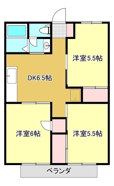 錦グリーンハイツ(3DK/2階)の間取り写真