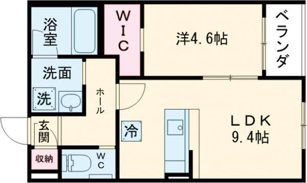 ハレ・ラニカイB棟(1LDK/3階)の間取り写真