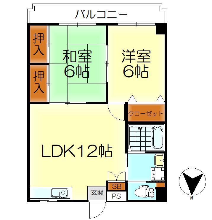 プリーマT(2LDK/2階)の間取り写真
