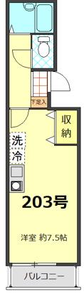 サンアーバン 野方(ワンルーム/2階)の間取り写真