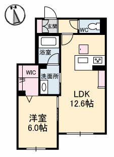 CUON新涯(1LDK/1階)の間取り写真