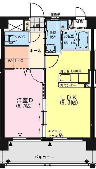 ドルチェ ヴィータ(1LDK/2階)の間取り写真