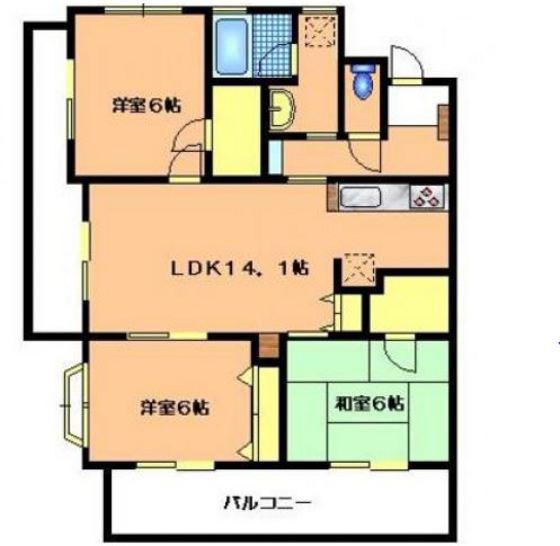 VILLAVERT(3LDK/3階)の間取り写真