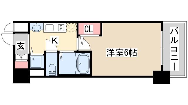 プレサンス神戸西スパークリング(1K/7階)の間取り写真