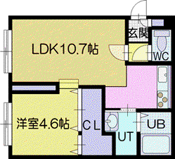 アンシャンテ清田(1LDK/2階)の間取り写真
