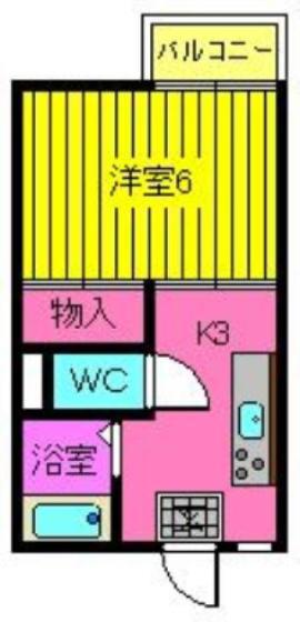 ソレイユ(1K/2階)の間取り写真