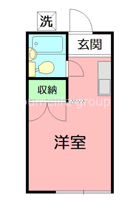 コーポグリーンヒル(ワンルーム/1階)の間取り写真