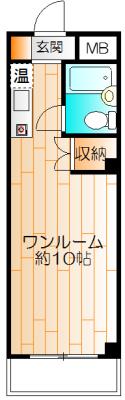 ベルヴュ日吉(ワンルーム/1階)の間取り写真