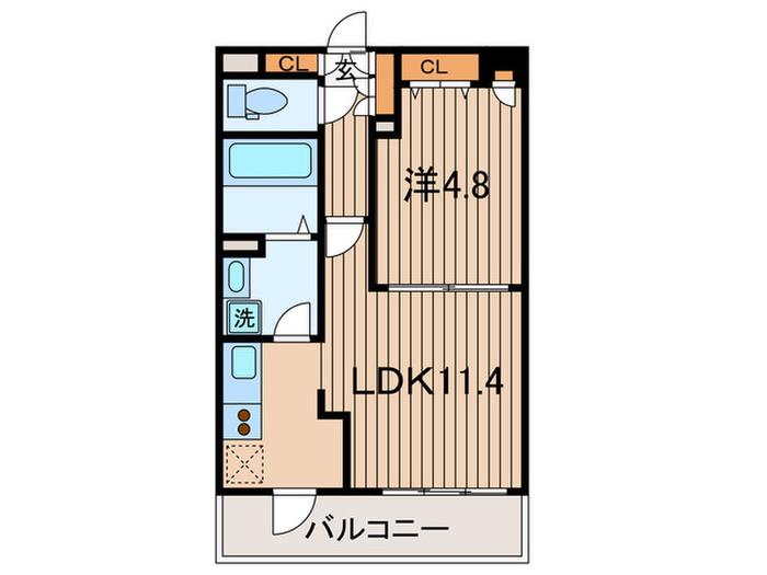 MYRIA RESIDENCE OOKAYAMA(1LDK/6階)の間取り写真