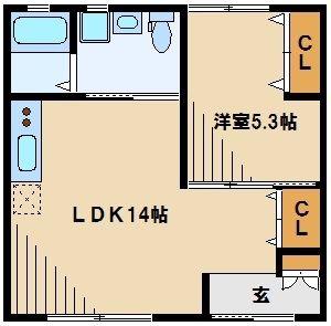 パルハウス(1LDK/1階)の間取り写真