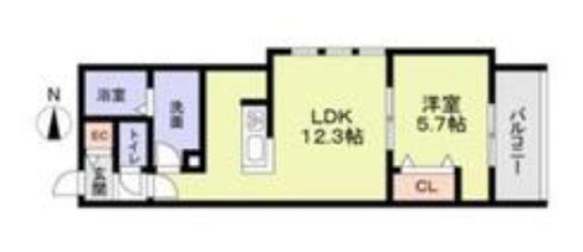 CASA FORESTALE A棟(1LDK/1階)の間取り写真