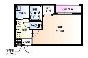 フジパレス田中町(1K/1階)の間取り写真