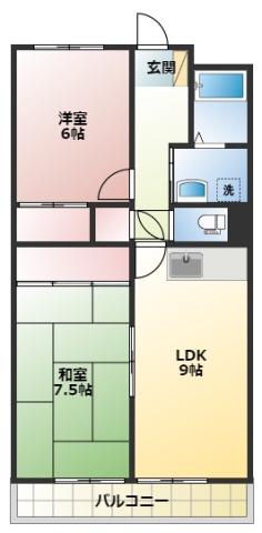 メゾンルミエール(2LDK/3階)の間取り写真