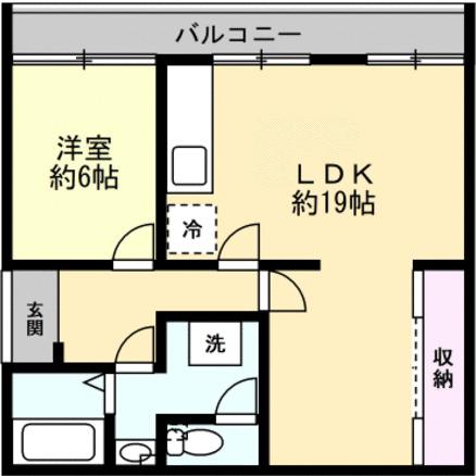富山地鉄不二越上滝 大泉駅(富山) 徒歩29分 3階建 築46年(1LDK/2階)の間取り写真