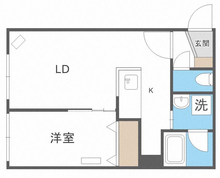アンビット(1LDK/4階)の間取り写真