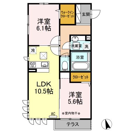 コンフォート プラス・T(2LDK/1階)の間取り写真