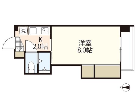 川本ビル(1K/3階)の間取り写真