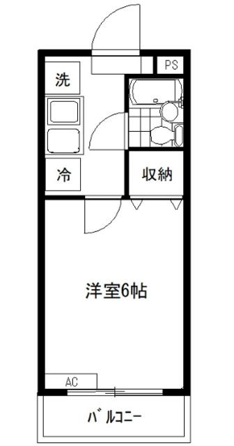 パークテラス堀江(1K/1階)の間取り写真