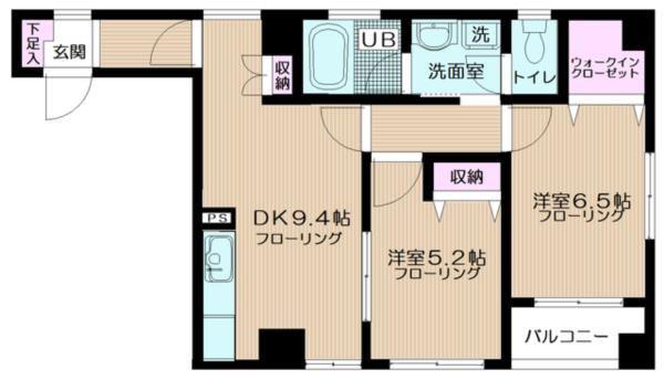 ドミール蔵前(2DK/1階)の間取り写真