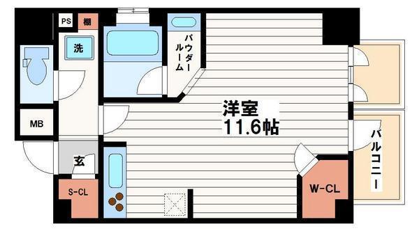 KDX堺筋本町レジデンス(ワンルーム/2階)の間取り写真